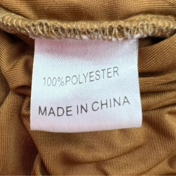 Rumor Gold Rushed Bodycon Dress size 6 Lace Up Back - Festive Party Prom Wedding - Picture 8 of 8